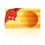 Glossy Gold Card with Red Ribbon and Bow